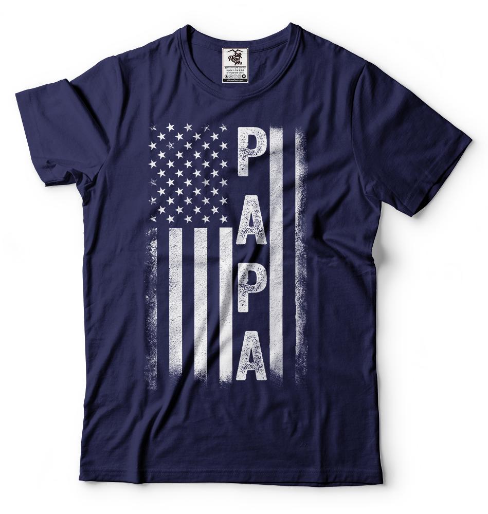 Papa And Dad Gift Tshirt Fathers Day Gift For Grandpa Dad Gifts American Papa