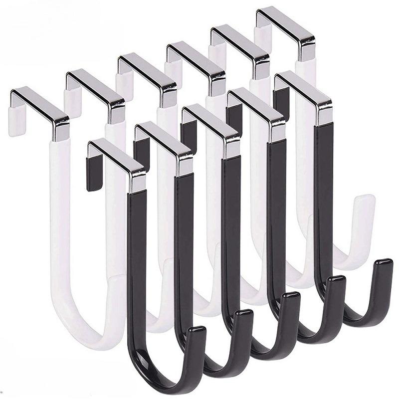 Door Hook with Rubber No Need for Drilling Cabinet, Wardrobe Door Rear Anti Slip Hook Over The Door Organizers