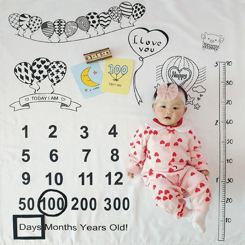 Creative Baby Milestone Photo Blanket – Posing Prop with Number Background for Photography