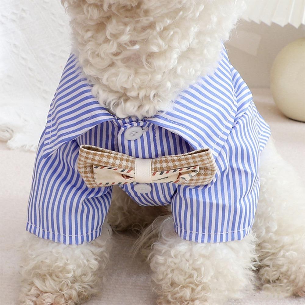 Striped Pattern Pet Clothes Thin Lightweight Canine Apparel Small Breed Dog Shirt  Home Leisure