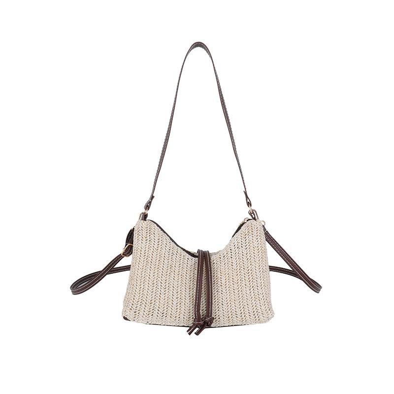 

Straw bag woven new vacation backpack fashionable versatile single shoulder large capacity beach underarm oblique span bag