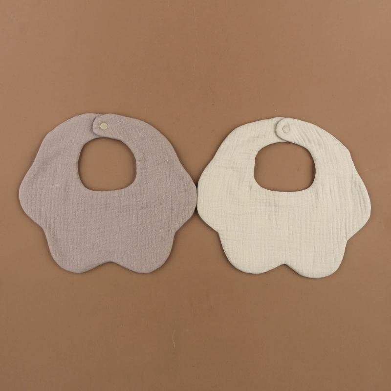 2PCS Baby Drooling Bib Burp Cloth for 0-24 Months Infants Cotton Saliva Towel Unisex Breathable Baby Bibs for Newborn