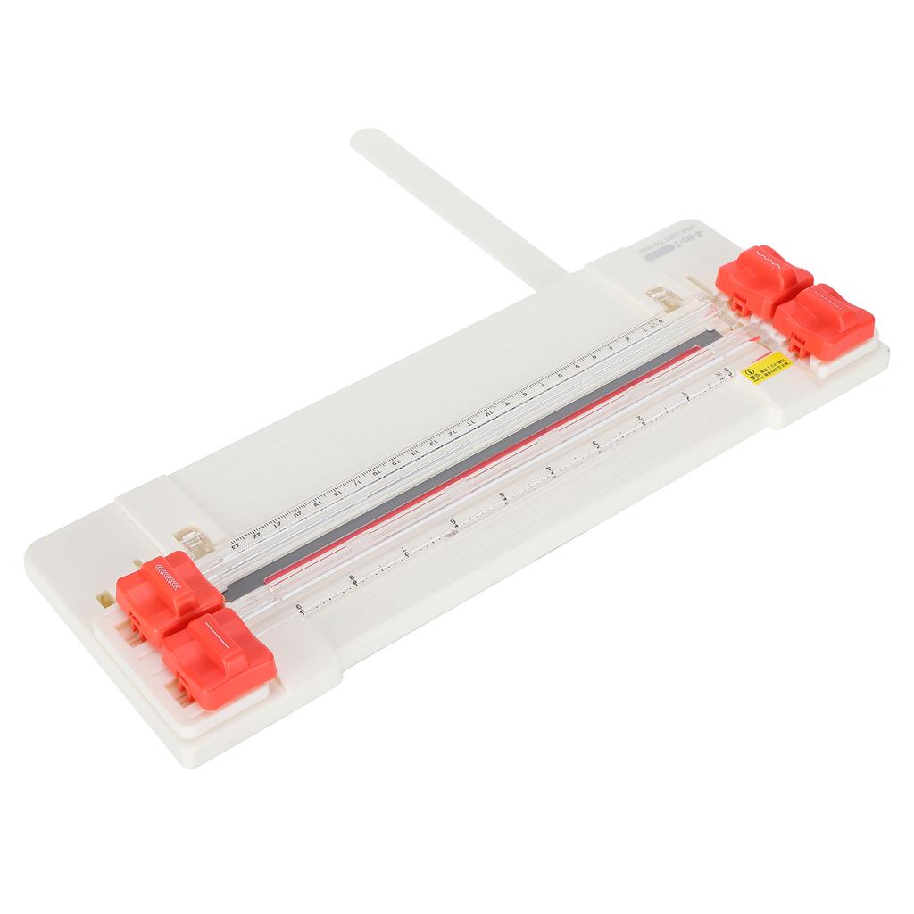 Paper Cutter 4 In 1 Rolling Portable Photo Trimmer Dotted Straight Wavy Creasing GaugeWhite