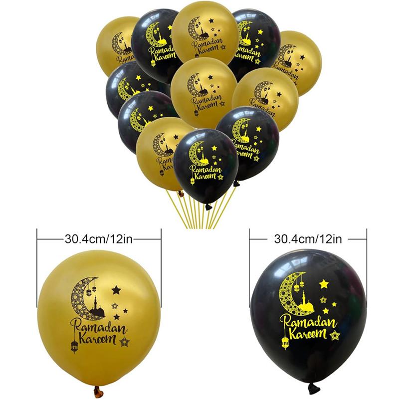 10pcs Ramadan Decorations Balloons 12in Large Latex Balloons for Eid Ramadan Eid Al Fitr Eid Al Adha Festival Party Muslim Party Decoration Supplies