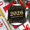 48Pcs Black and Gold New Years Napk Paper, Polka Dot New Years Eve Party Supplies 2026 Black and Gold Napk Nye Decorations for Holiday Birthday