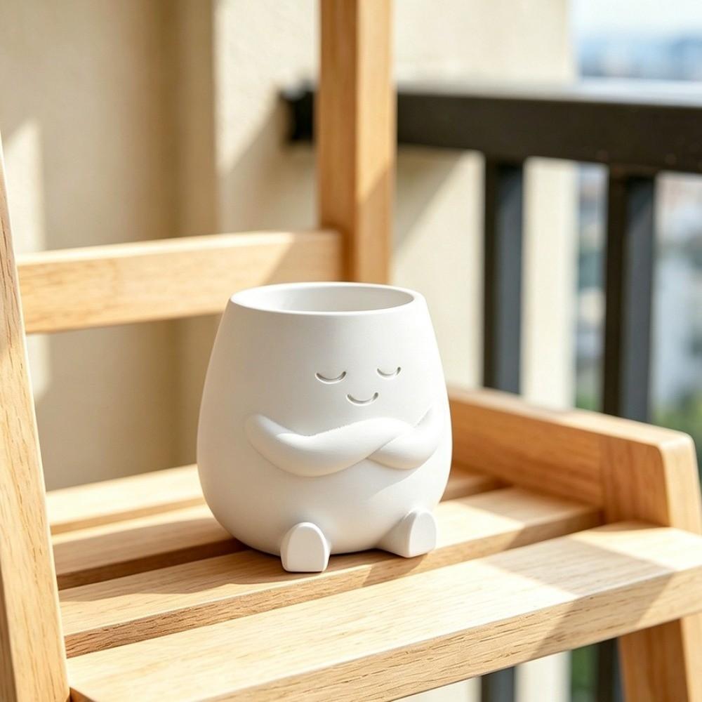 Stylish Design Head Planter Mini Size Desktop Decoration Landscape Plant Pot Home Decor