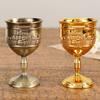 European Liquor Cup, Alloy Light Luxury Carved Pattern Goblet, Retro Mini Vodka Tumbler,  Creative Gift Home Decoration, 1pcs