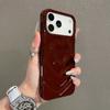 INS Glossy Love Heart Phone Case For iPhone 17 Air 16 Plus 15 14 13 12 Pro Max Fashion 3D Wavy Pattern Plating Shockproof Cover
