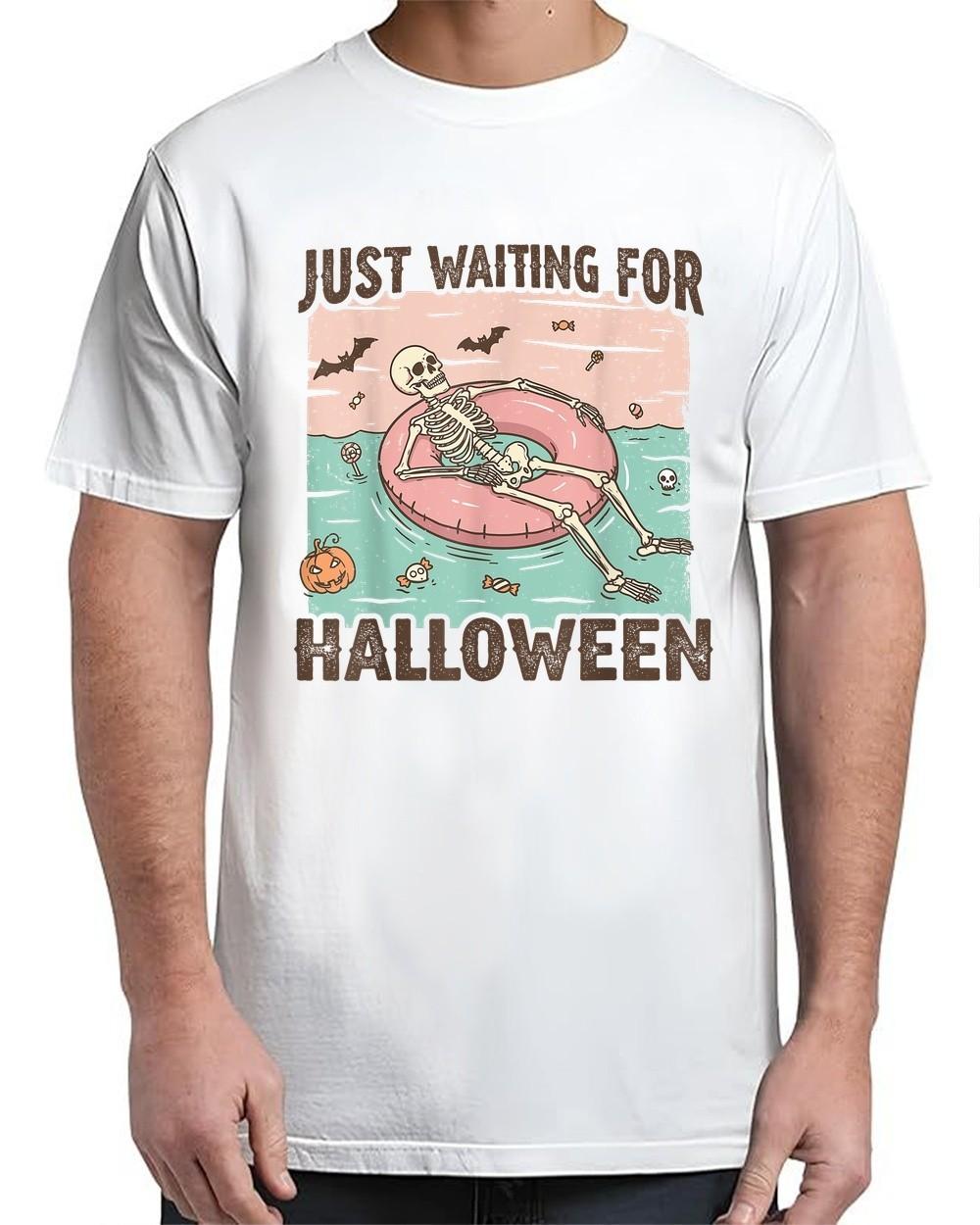 Spooky Summer Skeleton Just Waiting For Halloween Vintage Adult S-4XL T-Shirt S
