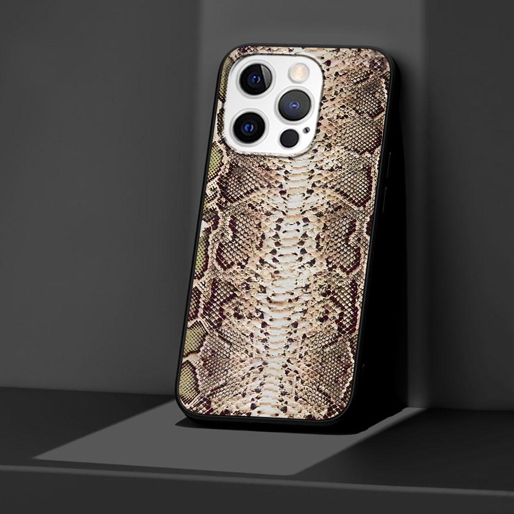 Snake Skin Case for Apple iPhone 14 11 7 SE 2020 8 X XS 13 12 Mini XR 15 Pro Max Silicone Black Soft Phone Cover