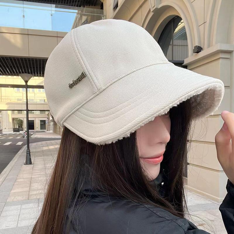 Kälteschutz und Warm Front und Rücken Entenmütze für Damen Herbst und Winter Gesichtsschutz Koreanischer Stil Gesicht zeigend Klein Vielseitig Fischerhut