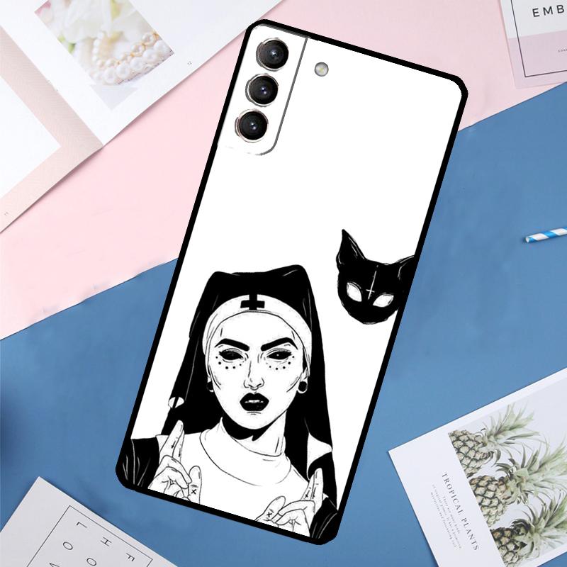 Gothic Witch Satan Case For Samsung Galaxy S25 Ultra S21 S22 S24 S23 Ultra S9 S10 Plus S21 FE S25 FE Back Cover