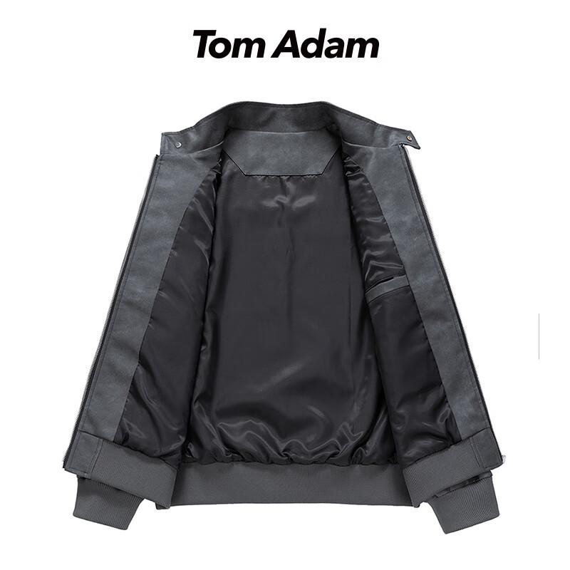 TOM ADAM Men's Casual Leather Jacket