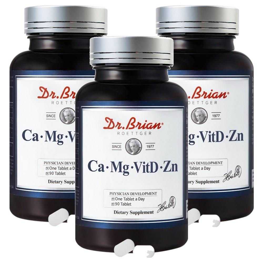 Dr. Brian Calcium Magnesium Vitamin D Zinc Supplements 90 Tablets, 3 Pcs