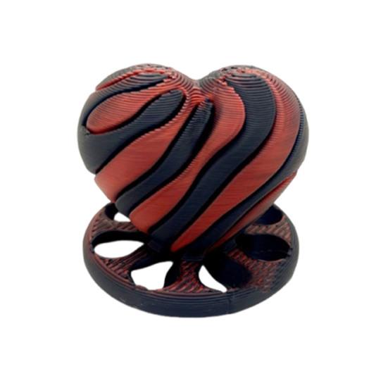 3D-gedruckte Herzfigur Mini-Herz Spiralförmiges Fidget-Spielzeug Spaß Schreibtischdekoration Angst Stressabbau Geschenk für Kinder Erwachsene