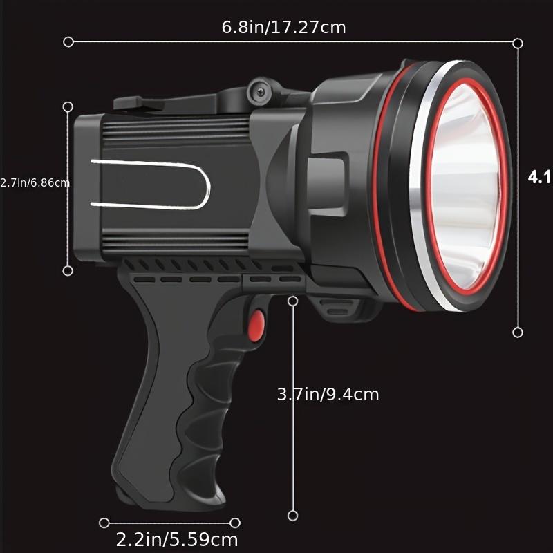 Victoper Spotlight, Handheld Spotlight, 12000 MAh Rechargeable LED Spotlight Flashlight, 3+3 Modes 4 Colors Waterproof Spotlight for Camping, Boating