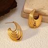Chen He European and American Accessories Wear Stainless Steel Jewelry Women's High-end Earrings Do Not Fade Exaggerated Earrings Titanium Steel