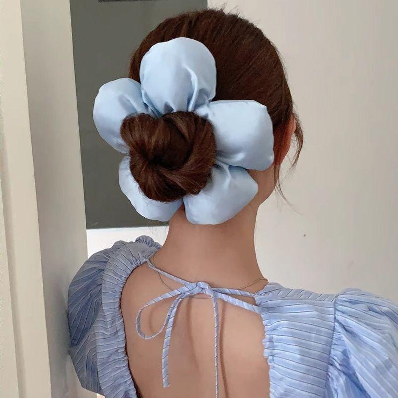 1pc Elegant and Cute Sponge Flower Headband with Oversized Large Intestine Loop and High-end Feel Headband