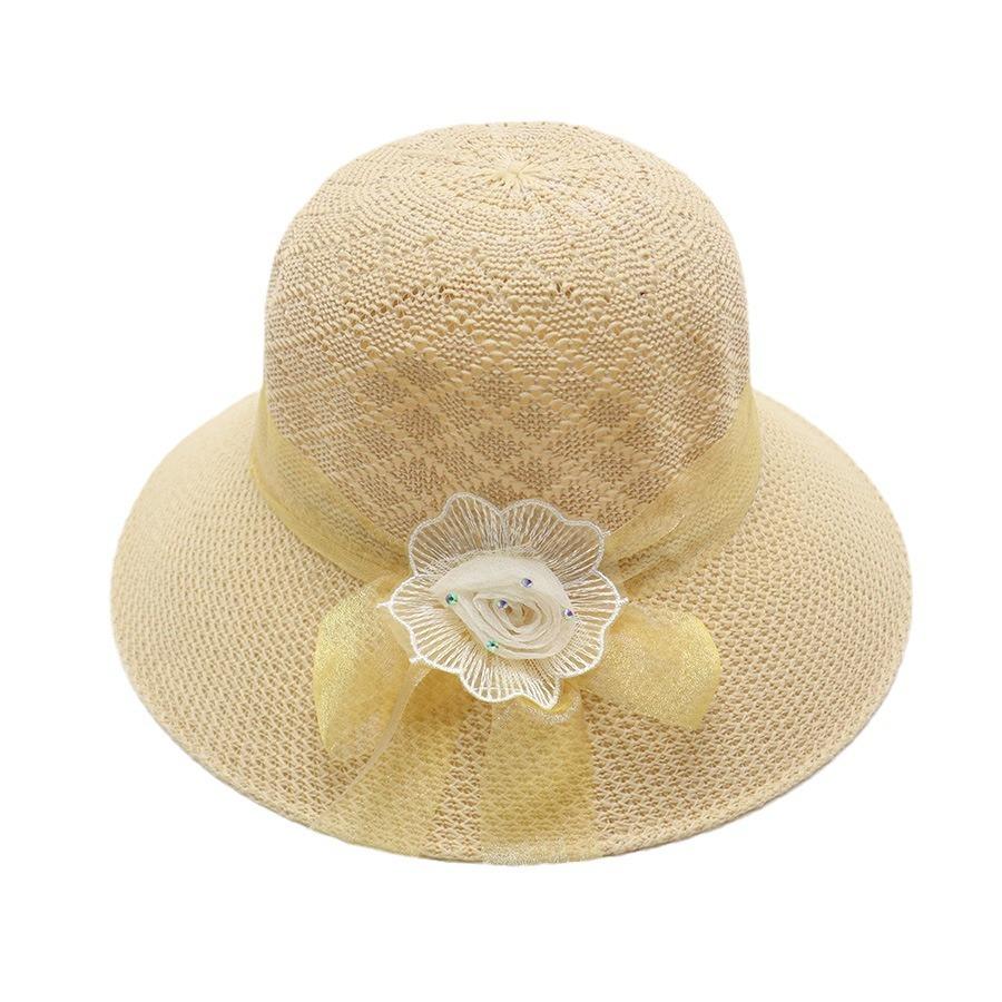 Summer straw hat big brim fashionable flower sweet seaside vacation beach breathable sun protection sun hat women's
