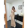 Premium Sexy Dress Mopping Floor Suspender Sequin Dress Evening Dress Women's Neck Suspender Dress Summer