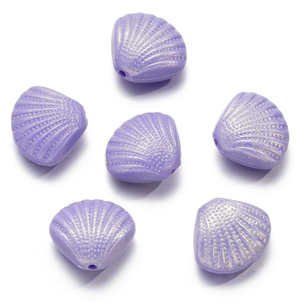 10-20pcs/lot Acrylic Pearl Colored Shell Shape Beads Bracelet Necklace Loose Spacer Beads For DIY Jewellry Handmade Findings