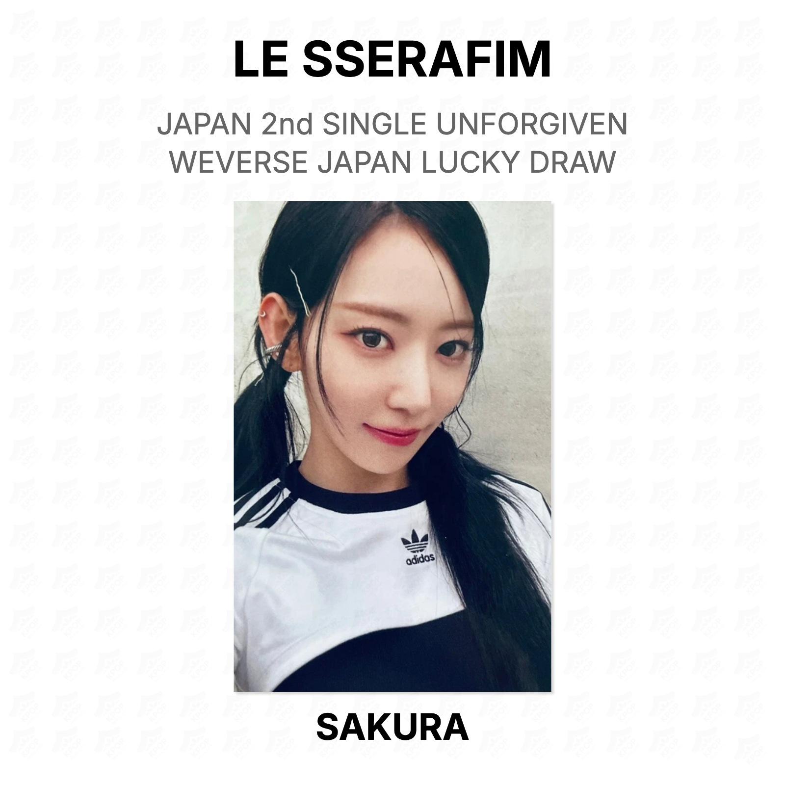 LE SSERAFIM JAPAN 2nd SINGLE UNFORGIVEN WEVERSE JAPAN LUCKY DRAW Official Photocard SAKURA