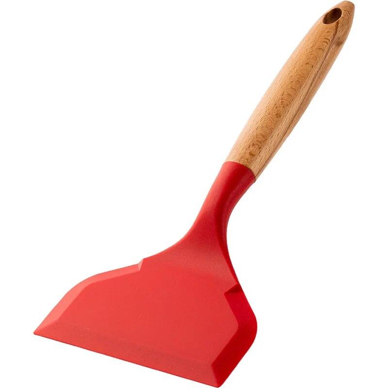 Spatola in silicone Utensili da cucina Carne di manzo Raschietto da cucina per pizza Strumenti di cottura per pizza pala Spatola antiaderente Utensili da cucina