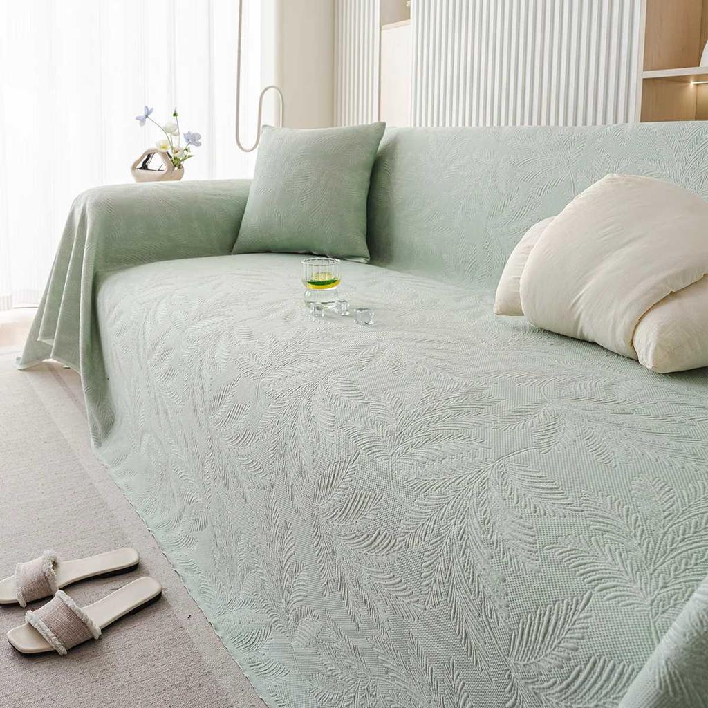 Ice silk sofa cloth cover 2025 new cool summer a whole universal all-inclusive straight row sofa special cover