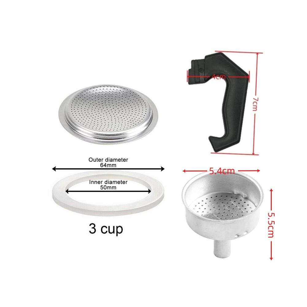 Espresso Moka Pot Replacement Parts Installation Package Content