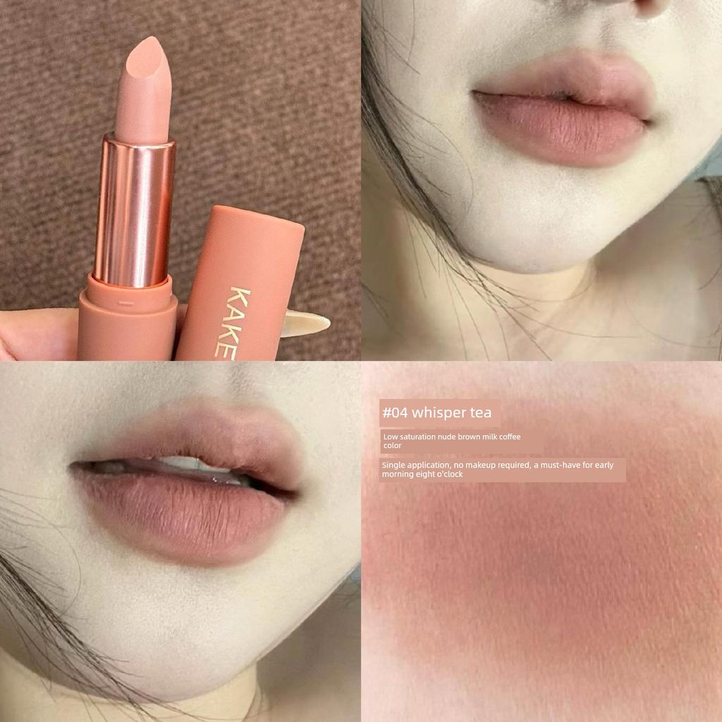 Elegant Nude Milk Coffee Color, Low Saturation Matte Lip Mud, Autumn and Winter Light European and American Nude Color Matte Finish