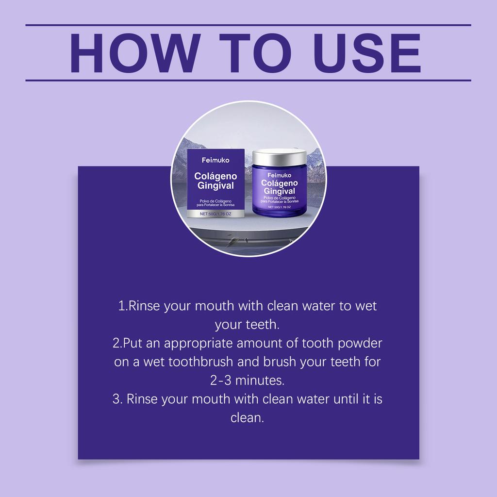 Collagen Teeth Cleaning Powder Mint Fresh Breath Repair Gum Enamel Sensitive Gentle Mouth Nursing Natural Teeth Whitening Powder
