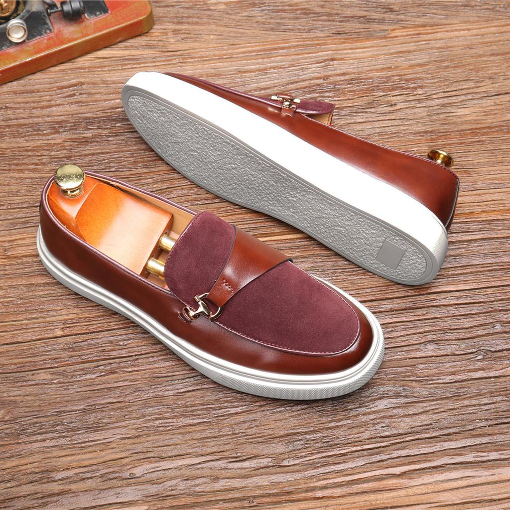Fashion Handmade Leather Mens Loafers Men's Slip On Office Flats Male Driving Shoes Tassel Men Casual Leather Shoes Fashion Men Shoes