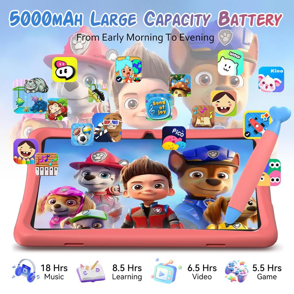 TABWEE 2025 K10 10,1 Zoll Tablet Android 15 ,4GB RAM 64GB ROM,Großes Display Widevide L1,Octa-core RK3562, 5000mAh,5G WiFi