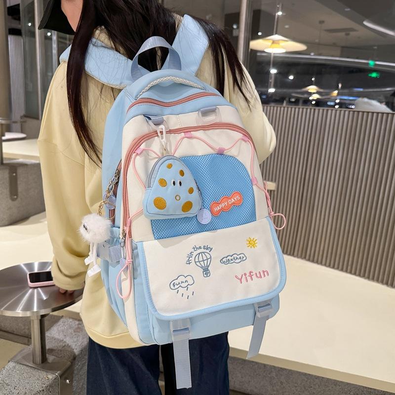 Schoolbag College Style Backpack Female Junior High School Student Versatile Large Capacity Schoolbag Female Small Fresh Design Backpack