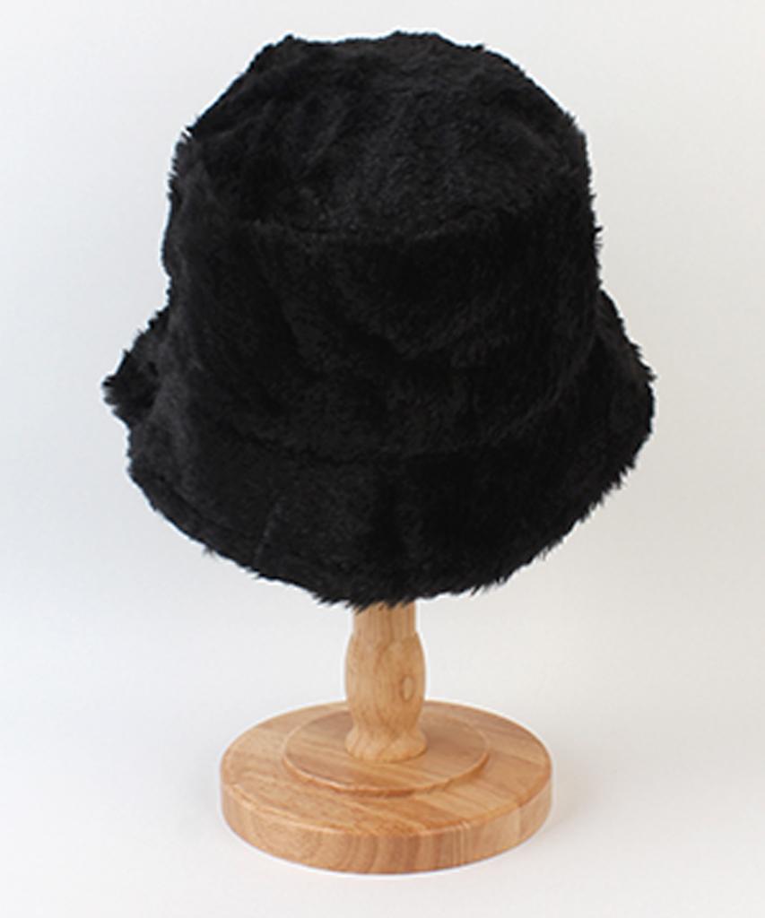 Yunibeosyeolkemiseuteuli Bubble Fur Black Bucket Hat
