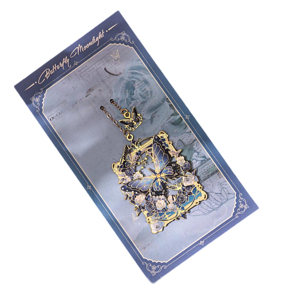 Metal Bookmarks Hollow Butterfly Book Reading Bookmarks Markers Retro Bookmarks with Pendant Page Marker for Reading