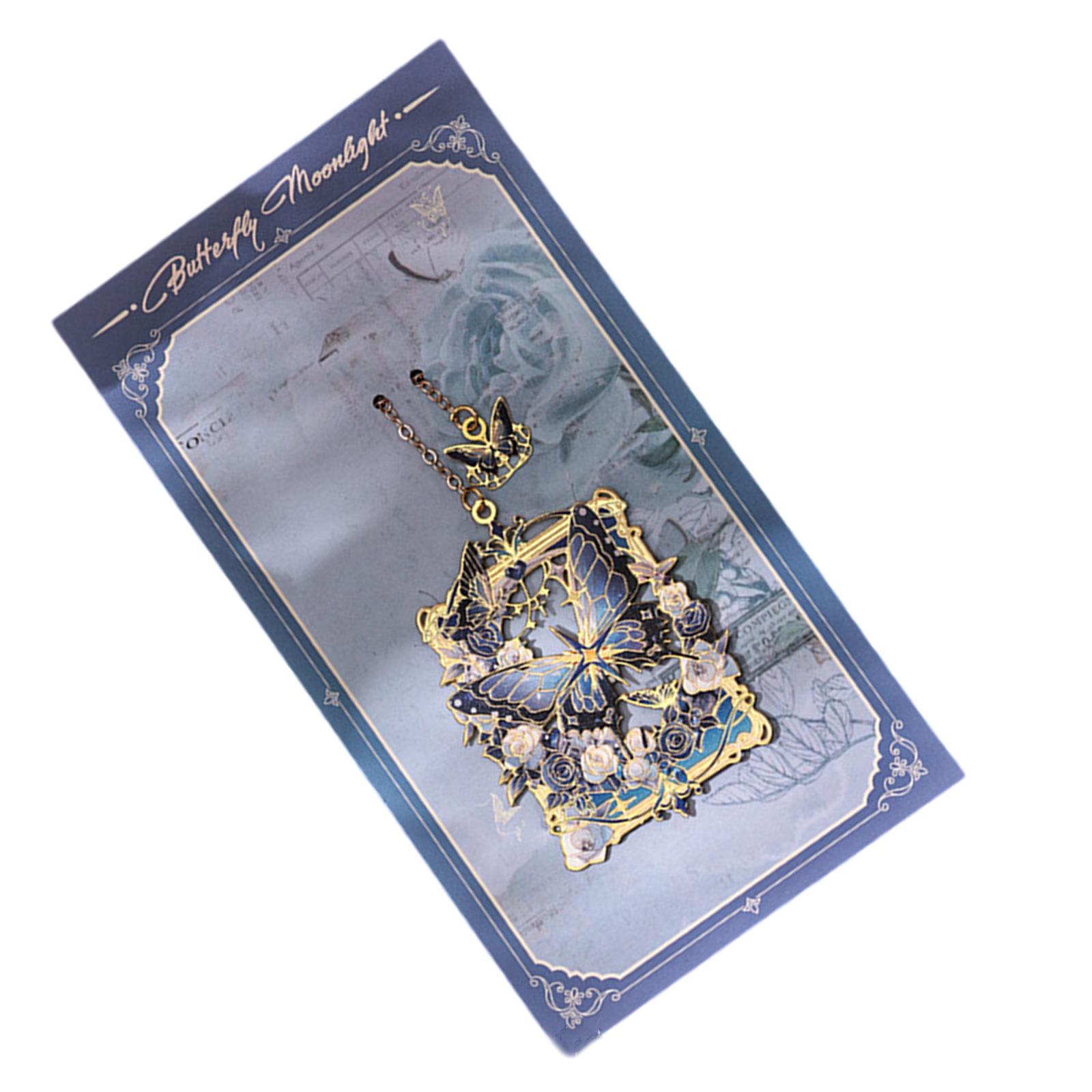 

Металлические закладки с полым узором в виде бабочки, закладки для чтения книг, маркеры, ретро-закладки с подвеской, закладка-страница для чтения 2