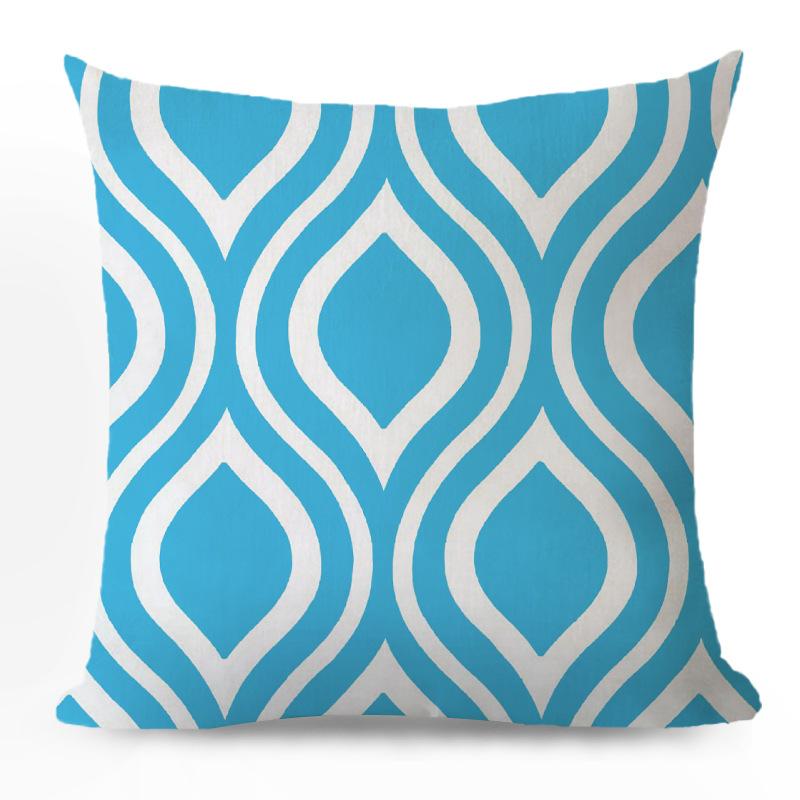 

Japanese Printed Geometric Pillow Cover Office Sofa Cushion Cushion Cover Linen Pillow Cover 45*45cm