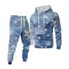 Moletom com Capuz Estampado Masculino e Calça de Moletom Conjunto Esportivo Casual