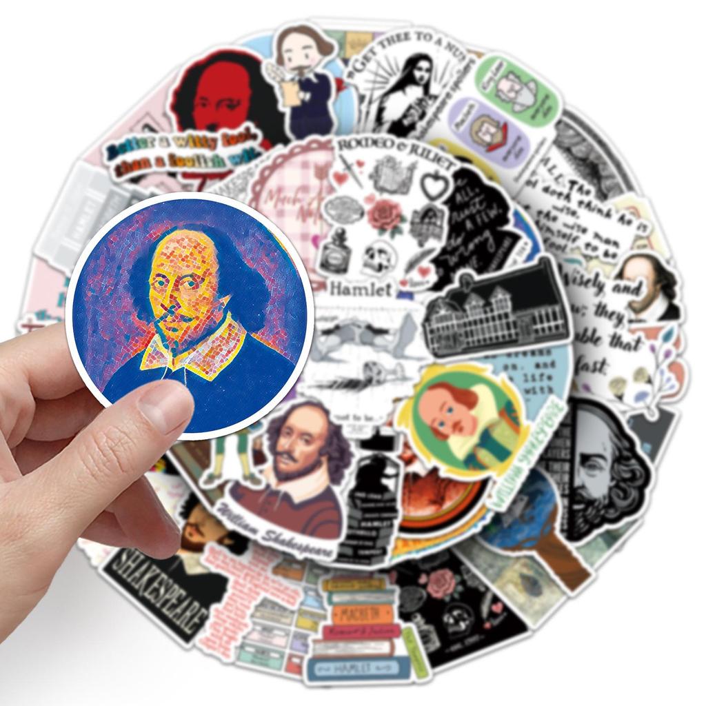 Shakespeare Graffiti Stickers Pack - 50 Sheets for Decorating Laptops, Phones, Fridges & More