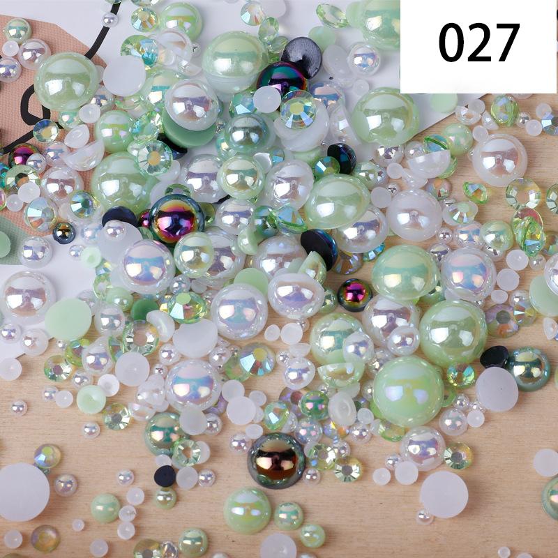Yantuo 1000g Mixed Packaging Flat Back Pearls Resin Rhinestone Jelly Rhinestones Bulk Abs Loose Pearl for DIY Decoration