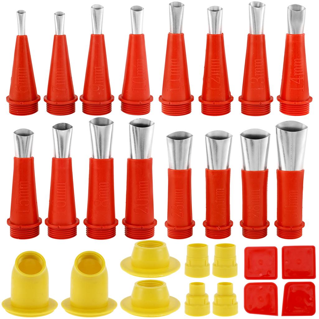 24Pcs Caulking Nozzle Set Stainless Steel 6-30mm Caulking Tips Set Reusable Caulking Finisher Sealant Finishing Tools for Window