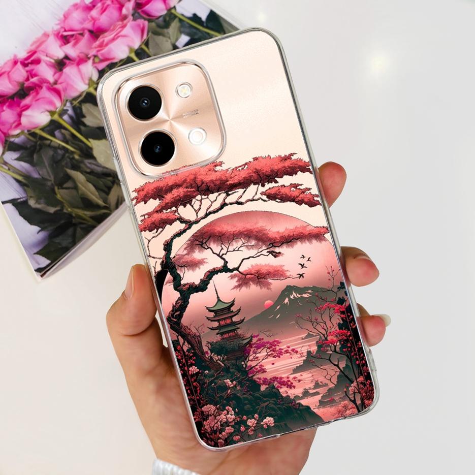 For Vivo Y28 4G Case V2352 Cute Cat Panda Painted Cover Soft Silicone Phone Case For Vivo Y28 Y 28 VivoY28 4G Funda 6.68'' Coque