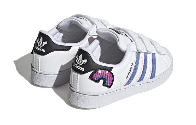 adidas Originals Superstar Abrasion Resistant Abrasion Resistant Low Top Kids' Skateboarding Shoes White Blue GV8988