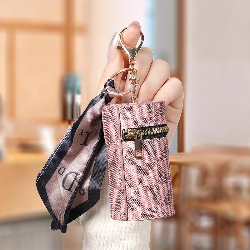 2024 Vintage Monogram Mini Münz- und Lippenstift-Schlüsselanhänger-Tasche