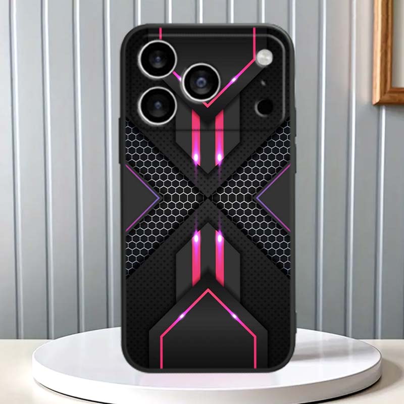 Technology Carbon Fiber Art Phone Case For Apple iPhone 17 16 16E 15 14 13 12 11 Pro Max Plus Black Soft Silicone