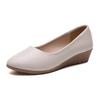 Spring and Autumn Women's Single Shoes Pointed Wedge-heeled Small Leather Shoes Shallow Mouth Working Mother Shoes Trend