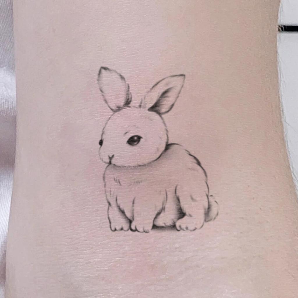 Cute Rabbit Tattoo Sticker Premium Sense Niche Simple Small Fresh Tattoo Sticker