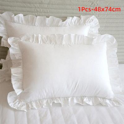 Comfortable White Princess Pillowcase Soft Sweatproof Decorative Pillow Cover Multiple Sizes with Ruffles Pillow Core Protector