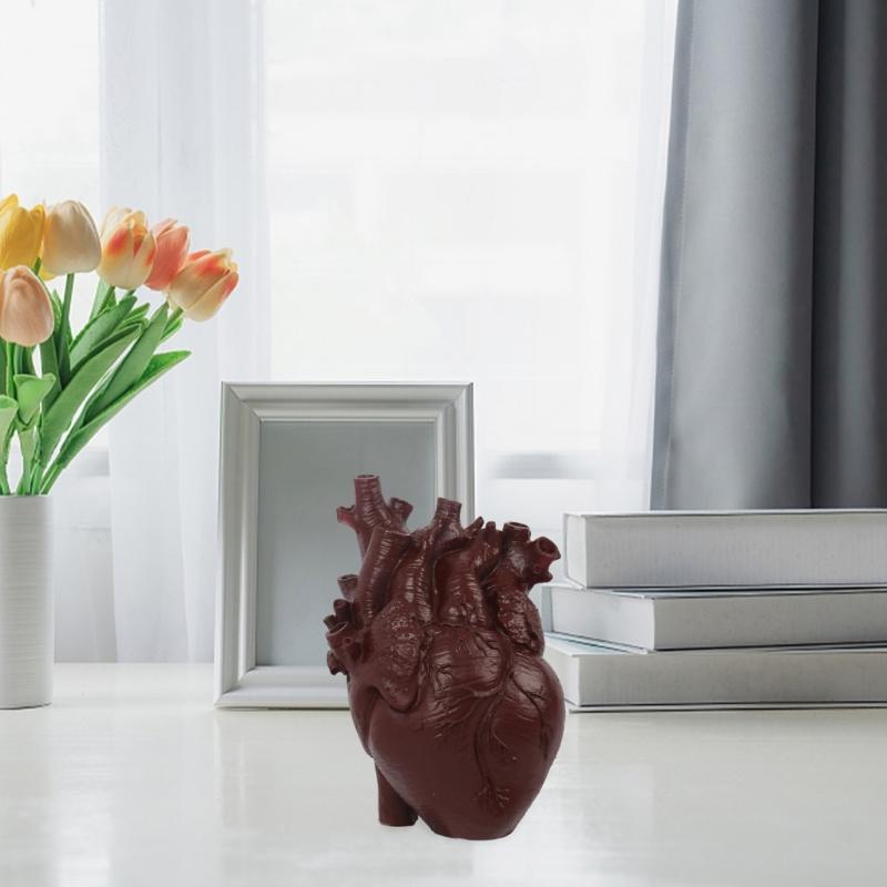 Realistic Heart Sculpture Home Office Desk Ornaments Heart Figurine Creative Resin Heart Statue Miniature Heart Figurine